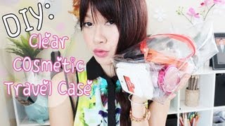 DIY Summer Travel: Clear Cosmetic Case-Built In Makeup Remover Holder