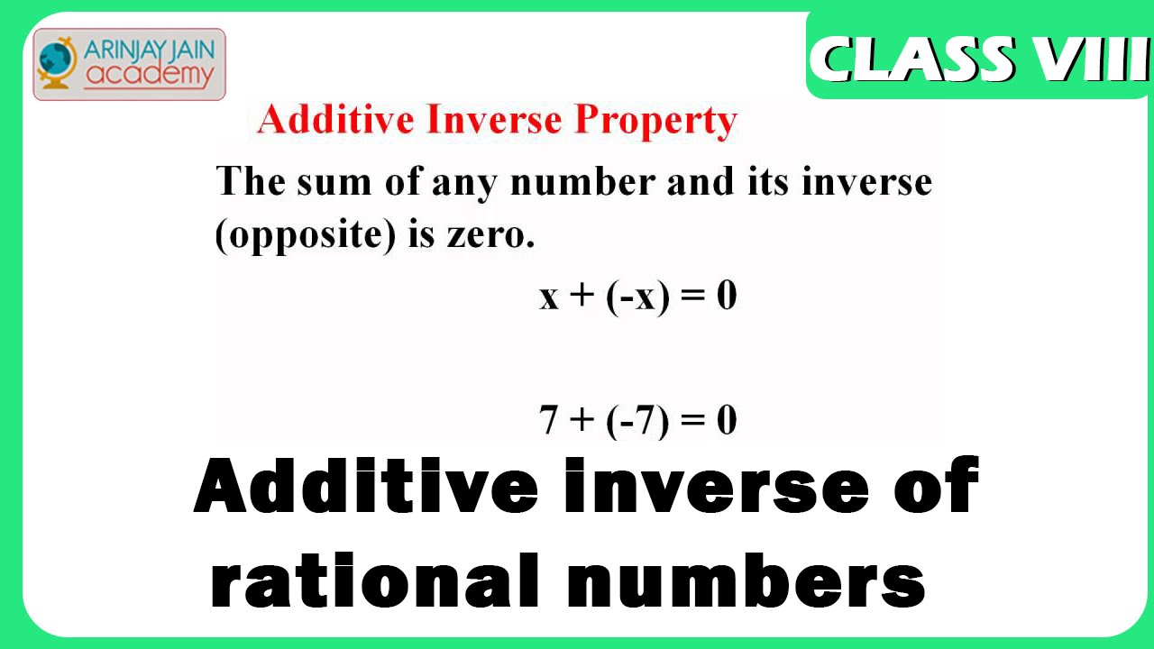 2. D - Mathematics Class VIII Properties of Rational No - Additive