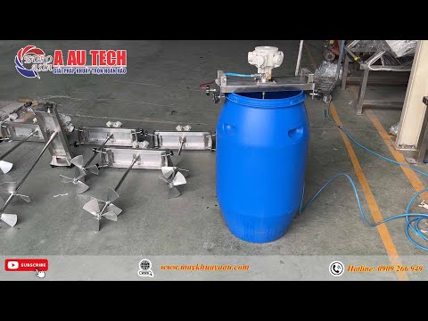 Máy khuấy dung môi gá thùng phuy nhựa
