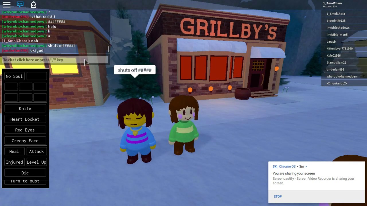 Chara Plays Roblox Undertale Rp