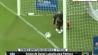 Increible Golazo de Daniel Ludueña desde la Mitad de la Cancha- Pachuca vs Tigres - 27-Julio-2013