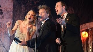 Prince William sings with Jon Bon Jovi and Taylor Swift