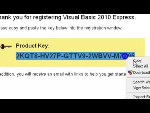 Microsoft Visual Basic 2010 Express Product Key