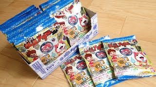 必殺技メダル祭り！？【前編】食玩 妖怪メダルガム 全12種 箱買いBOX開封レビュー！まずは1列10個を一気に開封&DX妖怪ウォッチにセットオン！音声確認