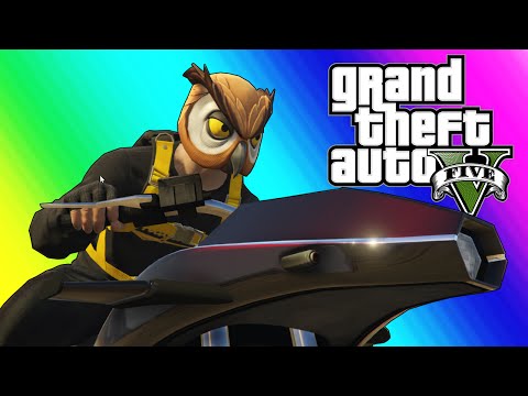 GTA 5 Online Funny Moments - Flying Rocket Bike Race!
