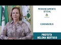 Prefeita Helena Bertoco fala sobre a situação do coronavírus no município