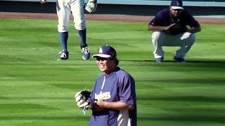 Ryu Hyun-jin 류현진 Cheered-Up by Dodger Pitchers Day After Pitching in NLDS at Dodger Stadium