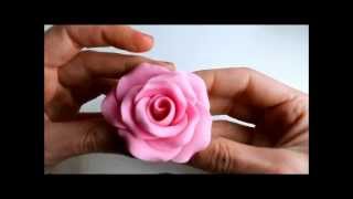 Como hacer una rosa de fondant
