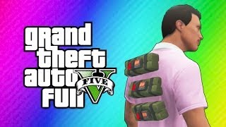 GTA 5 Online Sticky Bomb Glitch - Carlos vs. Stripper, Floating Bong! (GTA 5 Funny Moments)