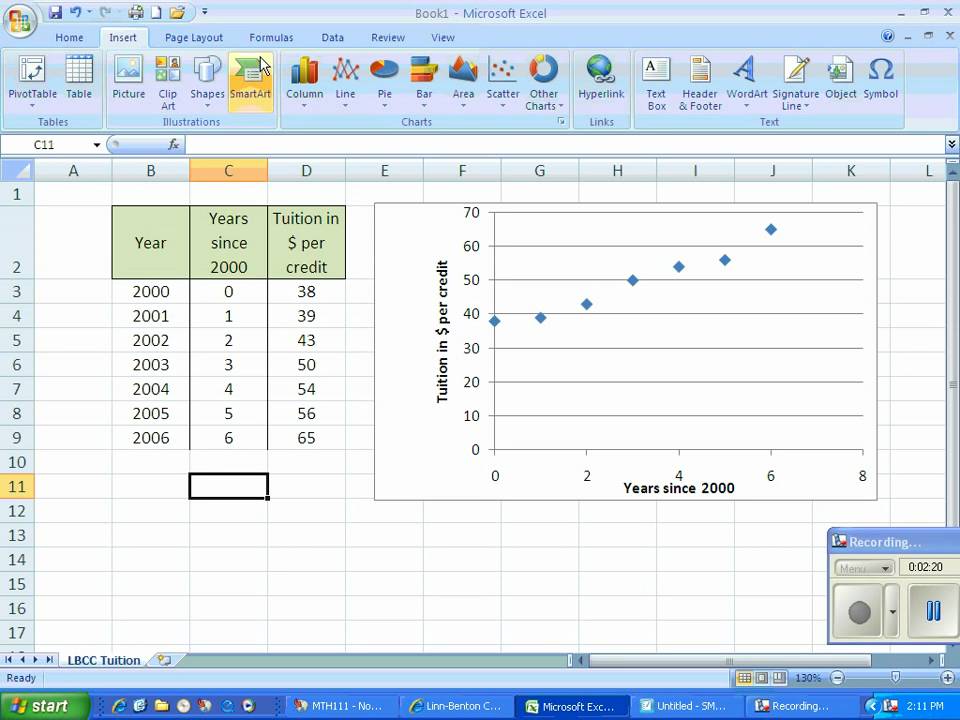 how to create a linear regression equation in excel