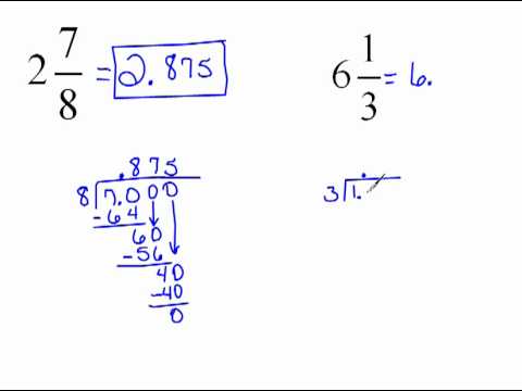 converting mixed numbers to decimals 4 6 add to ej playlist how to ...