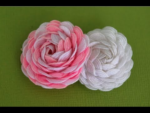 Канзаши плоские розы мастер класс Канзаши плоские розы мастер класс