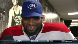 P.K Subban kisses Pierre McGuire after game 7 vs Boston Bruins