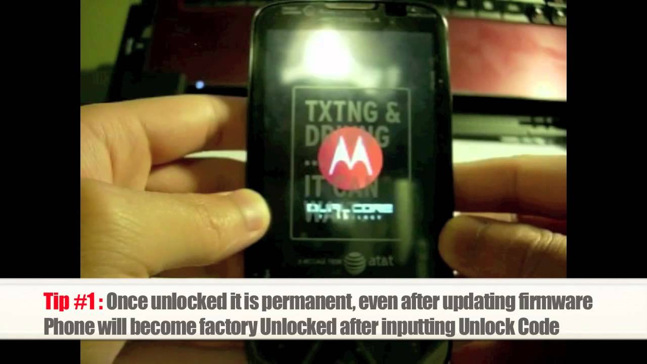 motorola blur unlock code