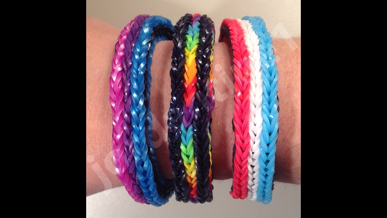 New Rainbow Loom Long Cross Triple Fishtail Bracelet - YouTube
