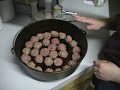 Outdoor Dutch Oven Recipes - Meatballs and Gravy