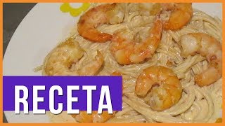 Receta: Pasta con crema de chipotle y camarones | Tutorial