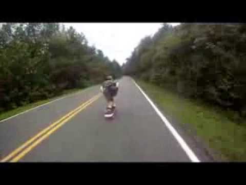 Fast Downhill Skateboarding Crash: Bodywork by Josh