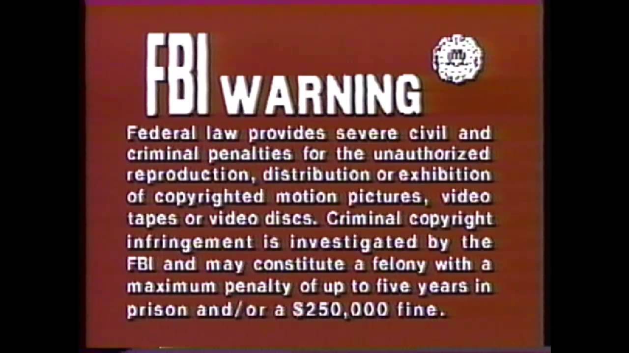 FBI WARNING fbi warning: