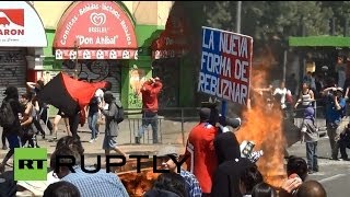Марш чилийских студентов обернулся столкновениями с полицией