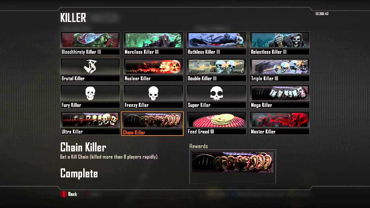 How to unlock the Master Killer Calling Card in Black Ops 2 - Chain