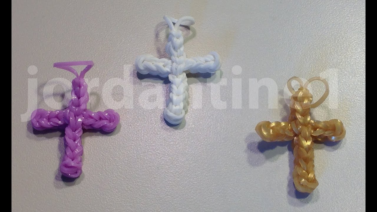 Cross Loom charm    Charm  YouTube rainbow New loom Rainbow Mini  Easter   Christmas cross