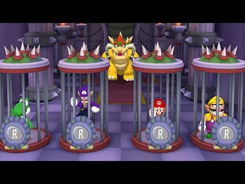 Mario Party 5 - 4 Player Minigames - Yoshi Waluigi Mario Wario All Lucky Funny Mini Games