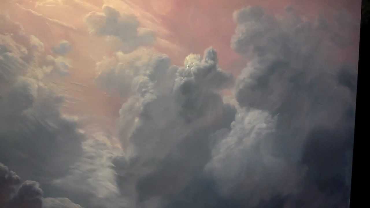 The sky with clouds. Oil painting in the process - YouTube
