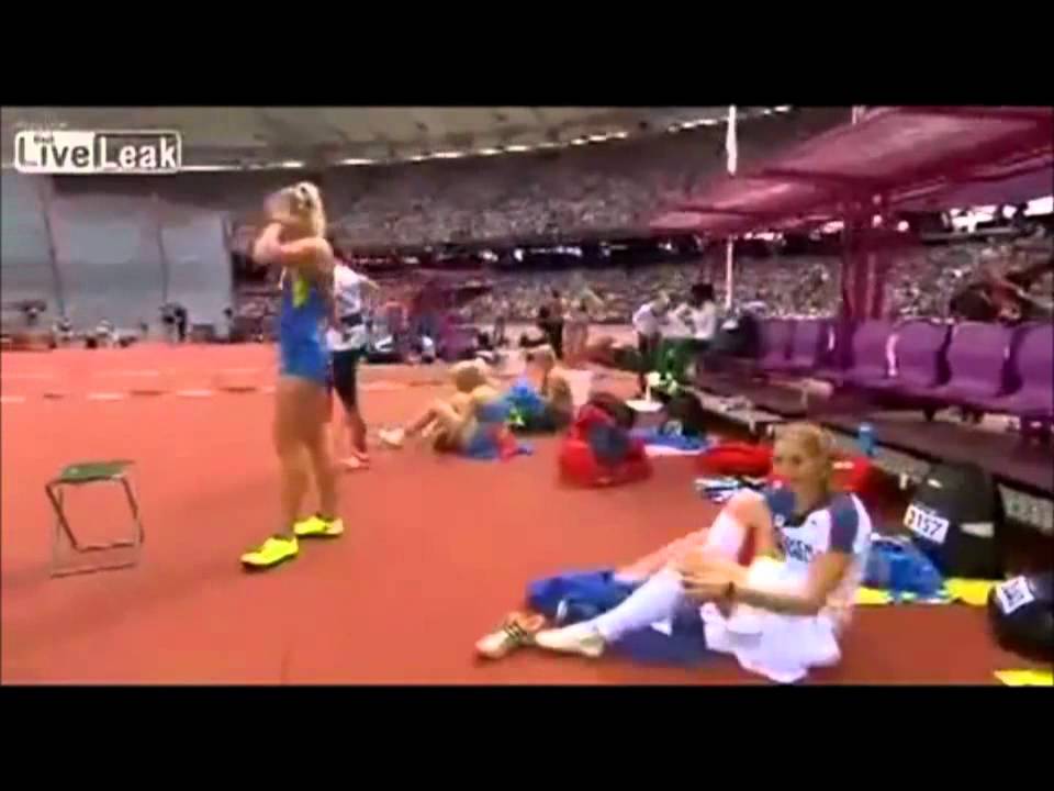 Oops Olympics 2012 Klucinova filmed while she takes off her panties