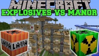 MORE EXPLOSIVES MOD VS HILLSIDE MANOR - Minecraft Mods Vs Maps (Nukes, Bombs, Lava)