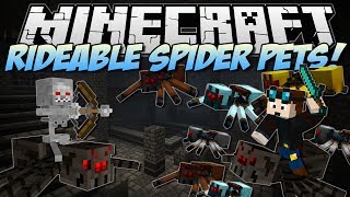 Minecraft | RIDEABLE PET SPIDERS MOD! (Tame Them, Ride Them & More!) | Mod Showcase