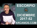 Video Horscopo Semanal ESCORPIO  del 24 al 30 Diciembre 2017 (Semana 2017-52) (Lectura del Tarot)