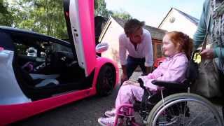 Richard Hammond grants Emilia's Rays of Sunshine wish to go in a pink Lamborghini!