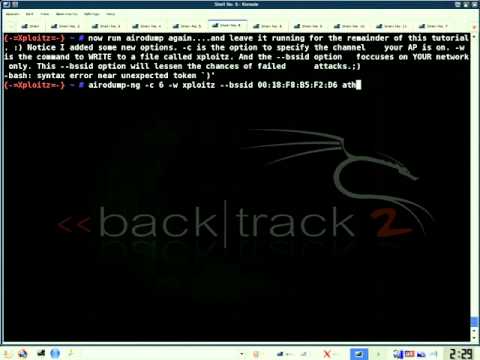 Hacking Wi-Fi in Backtrack using aircrack-ng - YouTube