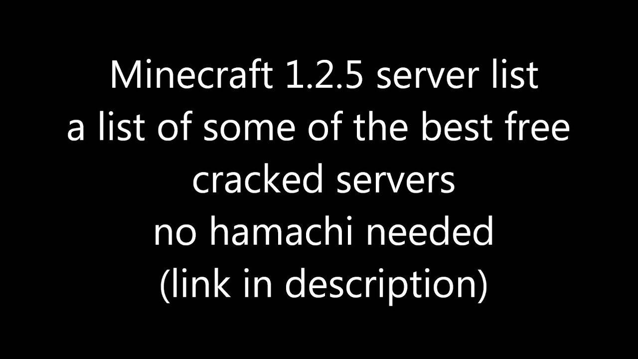 minecraft cracked servers no hamachi 1.2.5 list