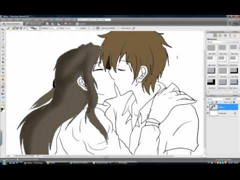 How I draw anime kiss - YouTube