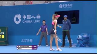 Agnieszka Radwanska crushes a 99 mph forehand winner at the 2013 China Open