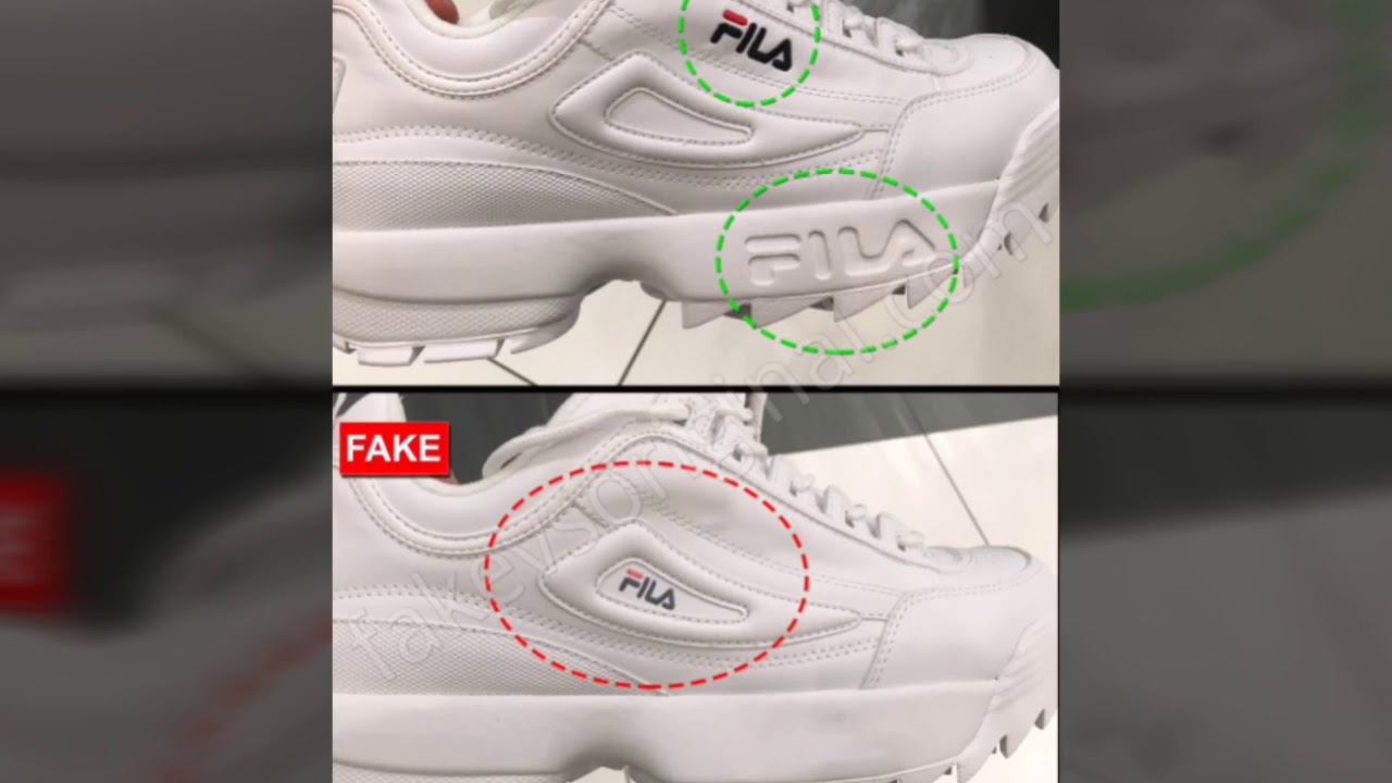 original fila shoes vs fake