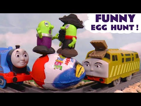 Funny Funlings Kinder Egg Hunt with Thomas and Friends Toy Trains and Cars McQueen TT4U