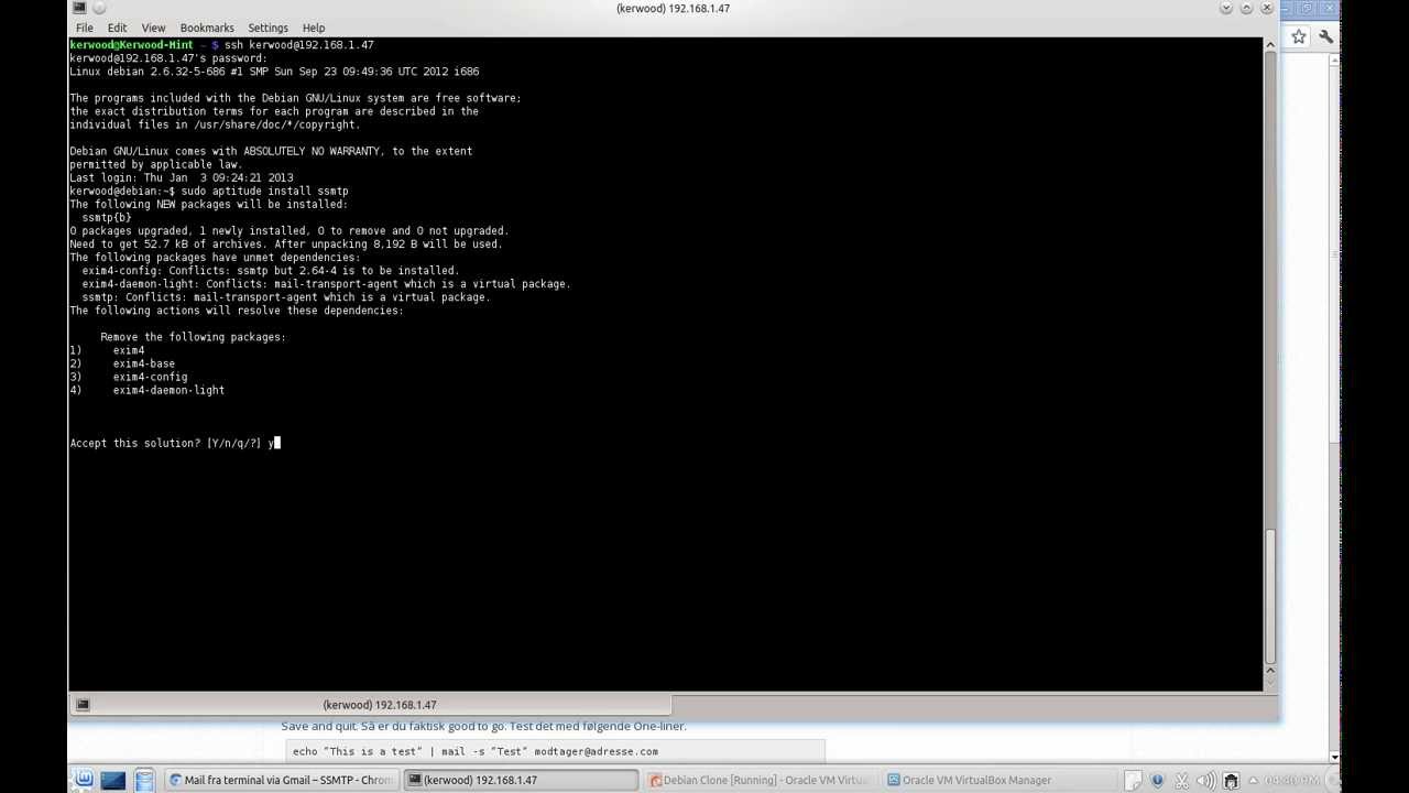 Send command-line mail via Google SMTP - Linux SSMTP - YouTube