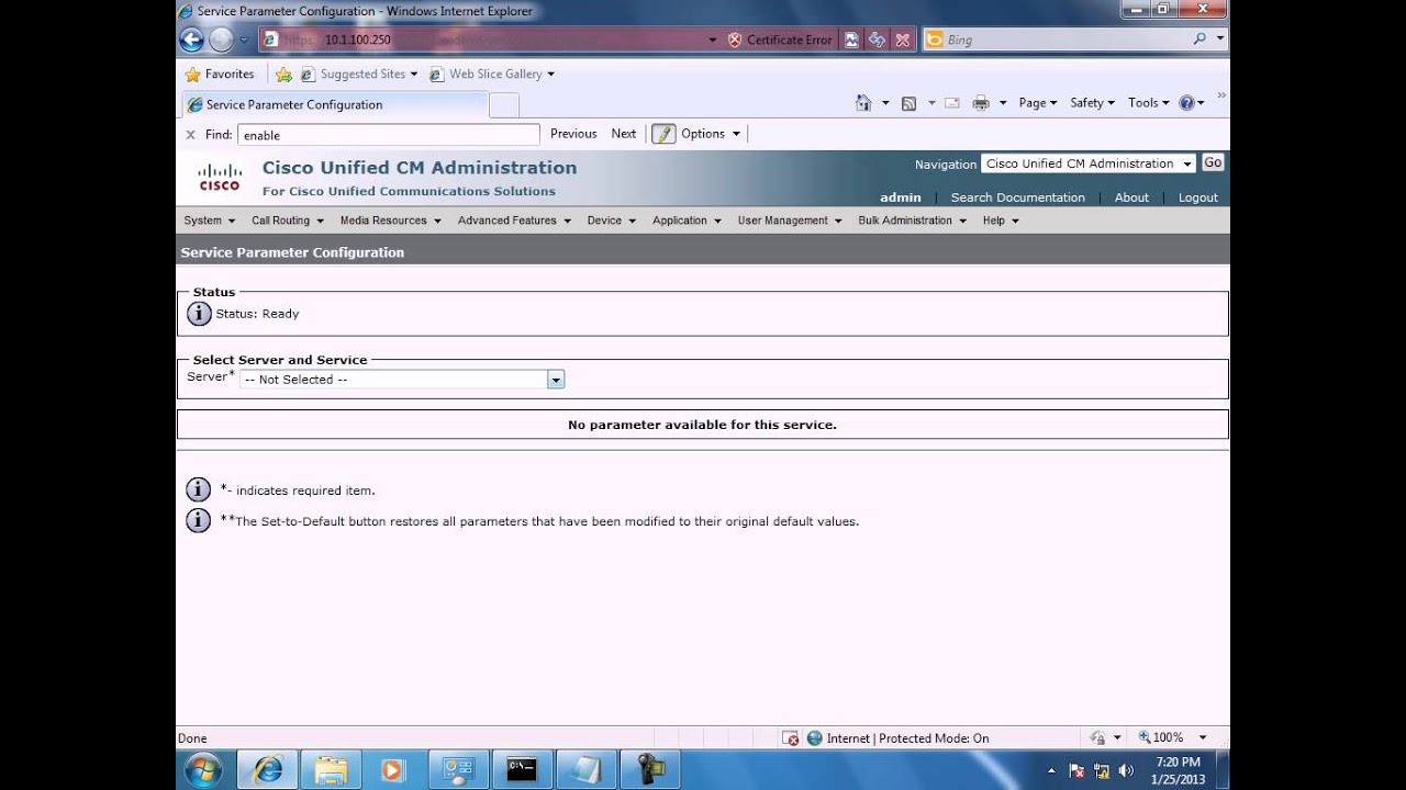 CUCM 8.6 Enterprise and Service Parameters - YouTube