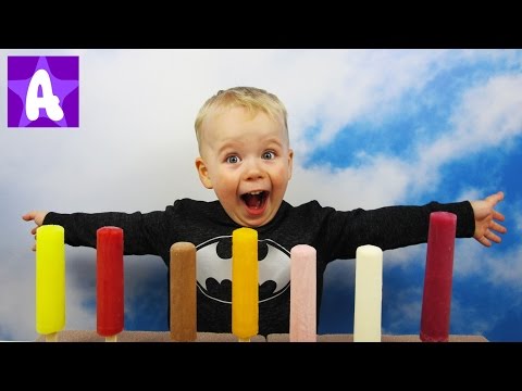 Learn Colors with Ice Cream Popsicle and Funny Baby Boy Alex / Learn Colours for Kids