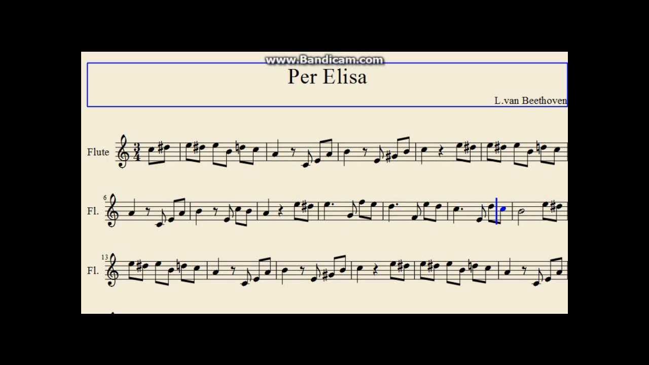 Per Elisa Ludwig van Beethoven - Spartito musicale - YouTube