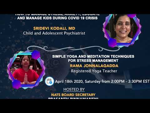 NATS Webinar on Simple Yoga and Meditation Techniques during the COVID-19 pandemic in USA