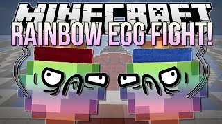 RAINBOW EGG FIGHT! | Minecraft: Splegg Minigame!