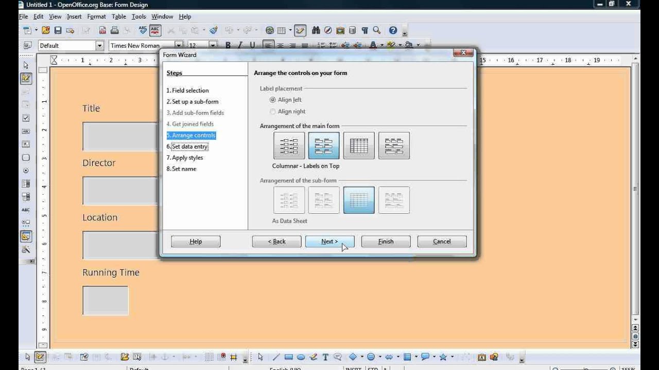openoffice base forms tutorial
