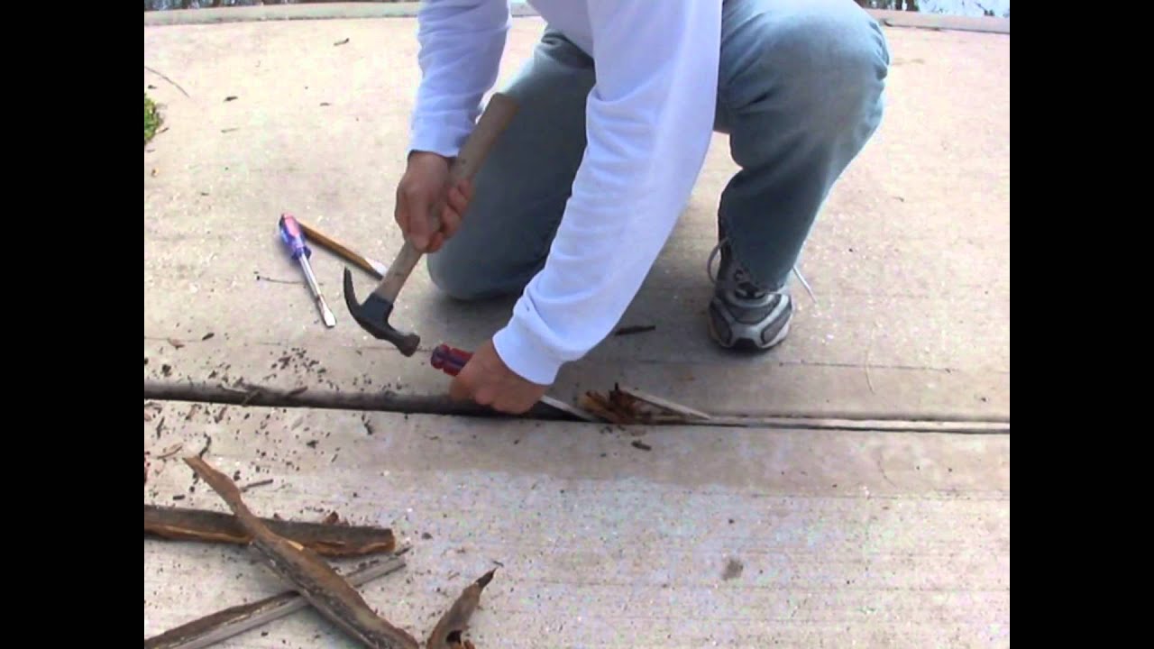 Driveway expansion joint Extraction - when wood is damp by 