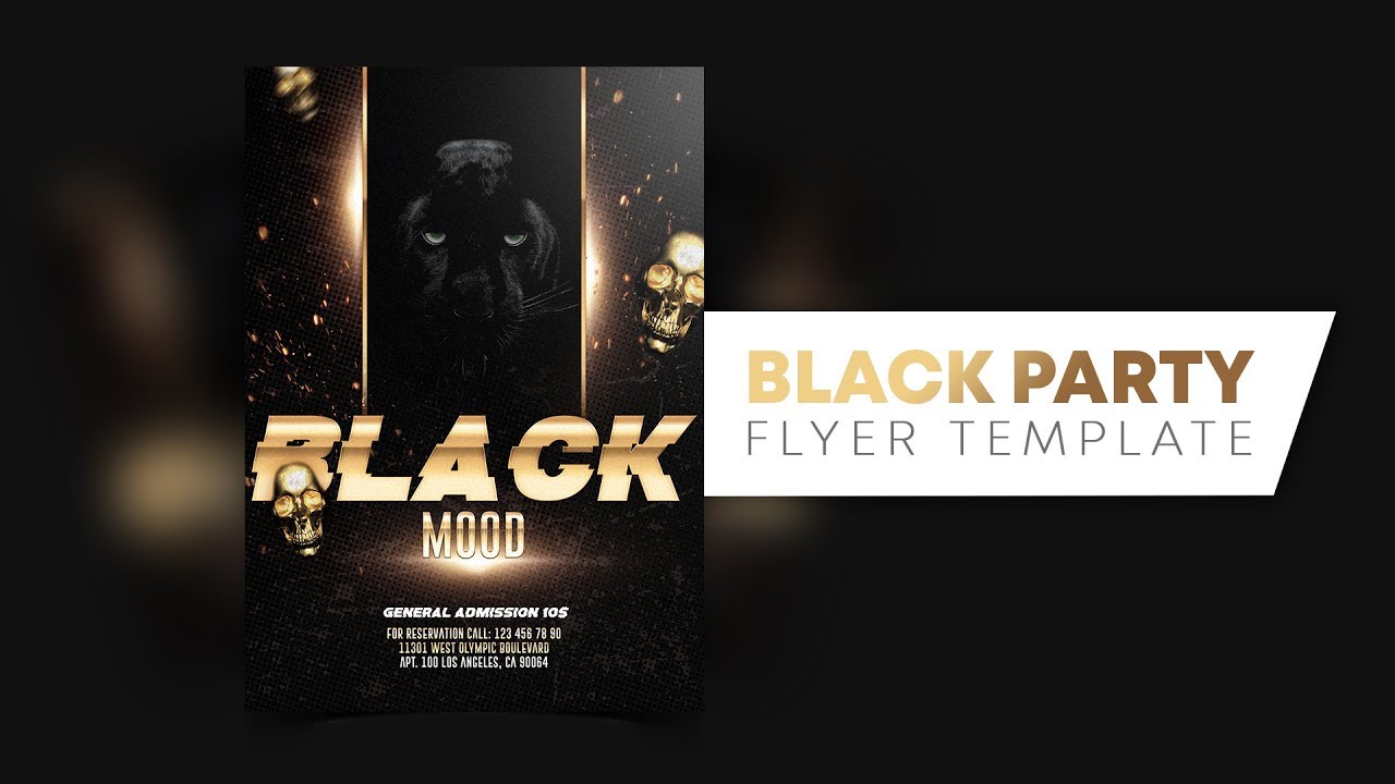 Free Gold And Black Club Flyer