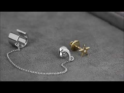 Серьга-каффа луна и звезда