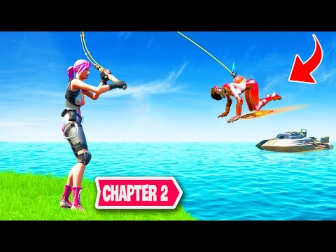 ONE in 1 BILLION SAVE EVER ..! ( Fishing Rod in Fortnite is OP )